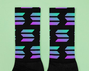 Solana Crypto Repeated Pattern Logo Socks