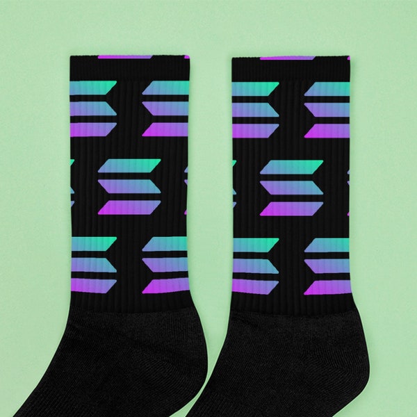 Solana Crypto Repeated Pattern Logo Socks