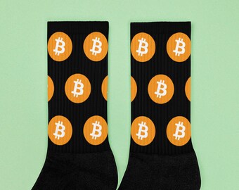 Premium Bitcoin Repeated Pattern Socks | Cryptocurrency Gift Ideas