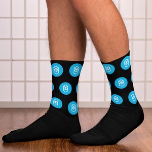 Fantom FTM Logo Repeated Pattern Socks | Fantom Crypto Token | Cryptocurrency Symbol Socks
