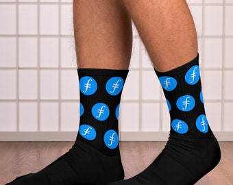 Filecoin Repeated Pattern Logo Socks | FIL Coin Crypto Lover Gift