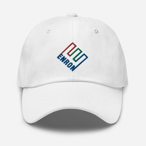 Enron Embroidered Logo Dad Cap White