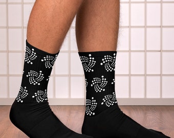 IOTA Logo Repeated Pattern Socks | IOTA Token Gift Idea | Cryptocurrency Merchandise