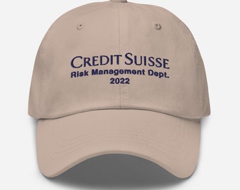 Credit Suisse Risk Management Dept. Embroidered Dad Hat | UBS Suisse Secrets, Money Laundering, Investment banking risk, Collapse Bankruptcy