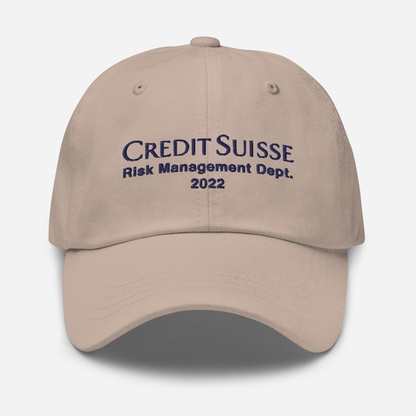 Credit Suisse Risk Management Dept. Embroidered Dad Hat | UBS Suisse Secrets, Money Laundering, Investment banking risk, Collapse Bankruptcy