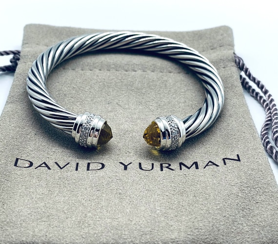David Yurman Cable Classics Bracelet in Silver with Citrine and Yellow Gold  | New York Jewelers Chicago