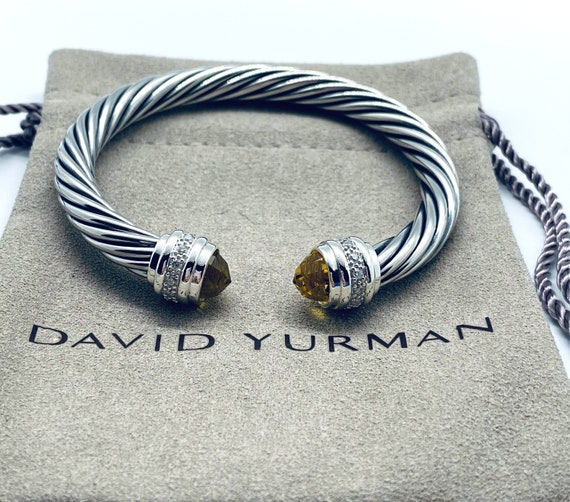 David Yurman Cable Classics Bracelet in Silver with Citrine and Yellow Gold  | New York Jewelers Chicago