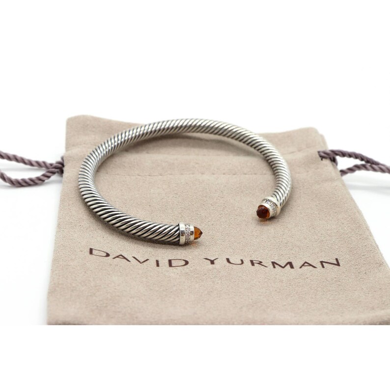 David Yurman High order Sterling Silver 5mm Citrine Super special price Classic Diamond Cable