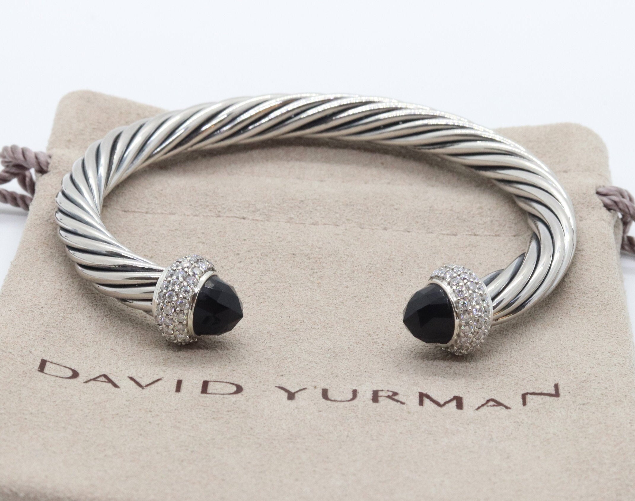 David yurman 7mm black onyx cable bracelet discount