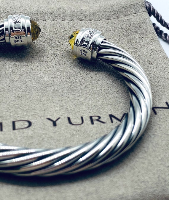 David Yurman Cable Classic Collection Bracelet with Citrine and 14k Yellow  Gold | eBay