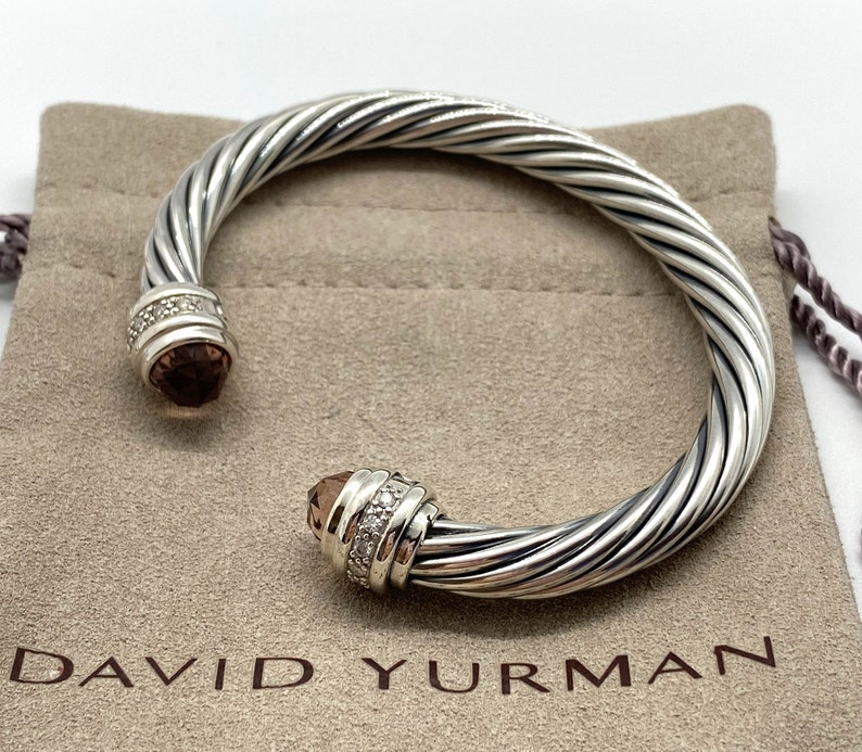 David Yurman Sterling Silver 7mm Cable Classics Bracelet Morganite W ...