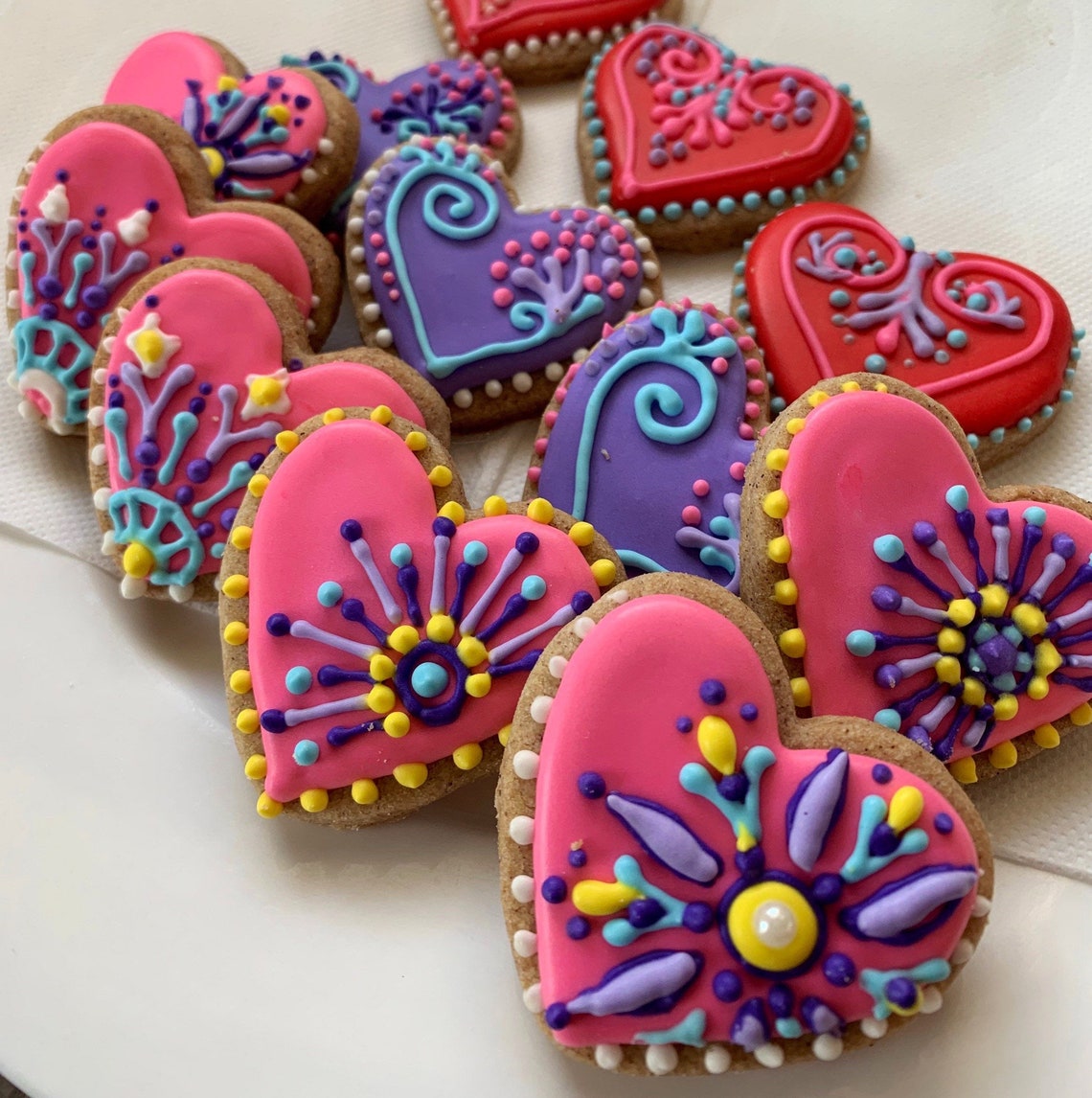 Sweet Hearts 6 Royal icing sugar cookies gluten free Etsy