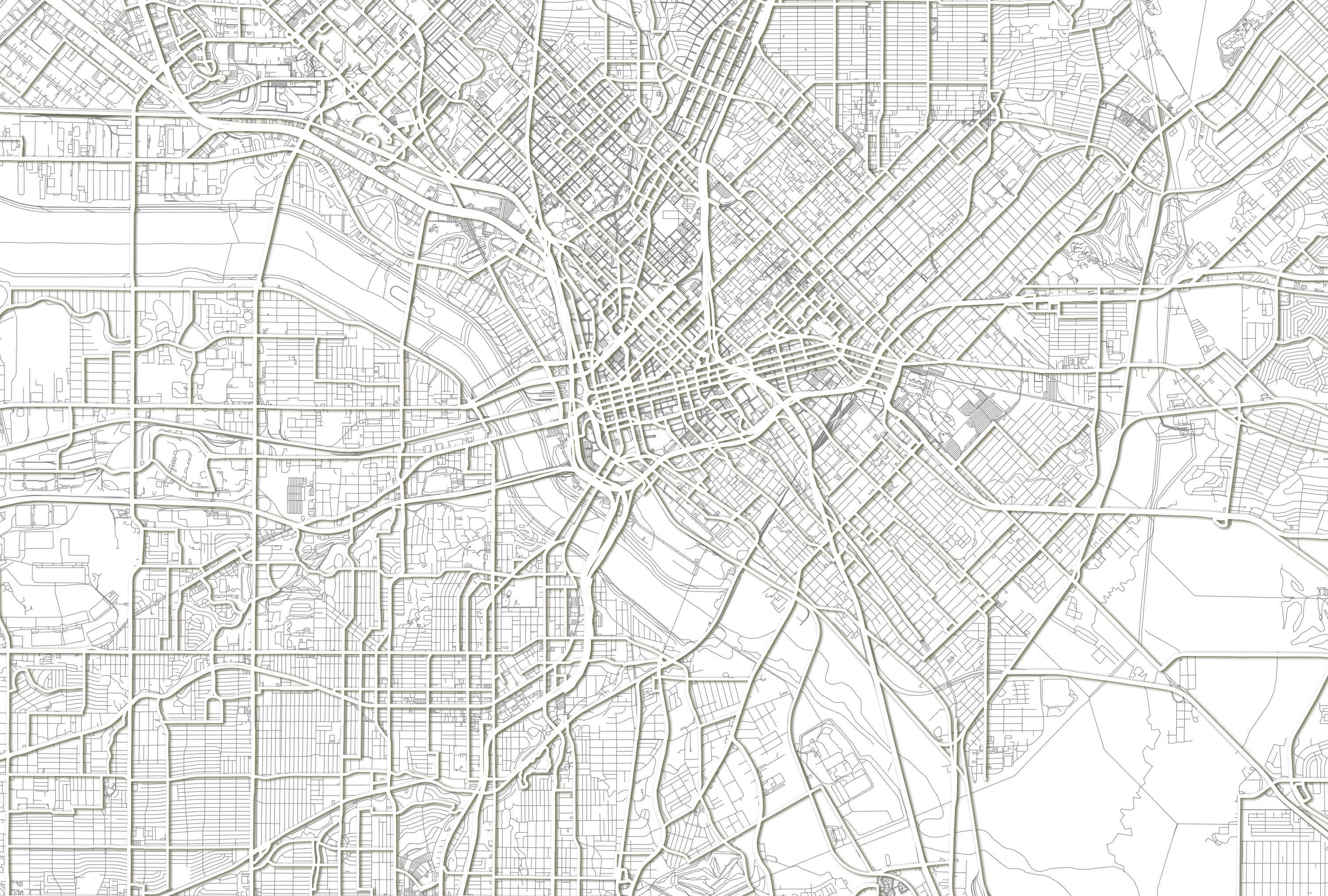 High Resolution Printable Map of Dallas. Instant Download. - Etsy