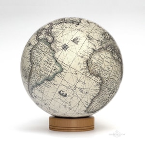 Original designed handmade globe.  Desktop 6.3&quot; globe diameter.