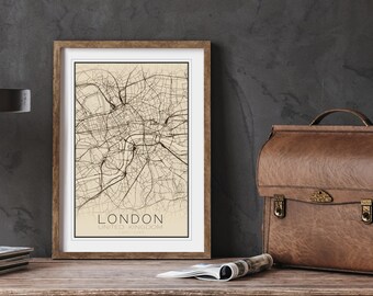 High Resolution Printable Map of London.  Instant Download.
