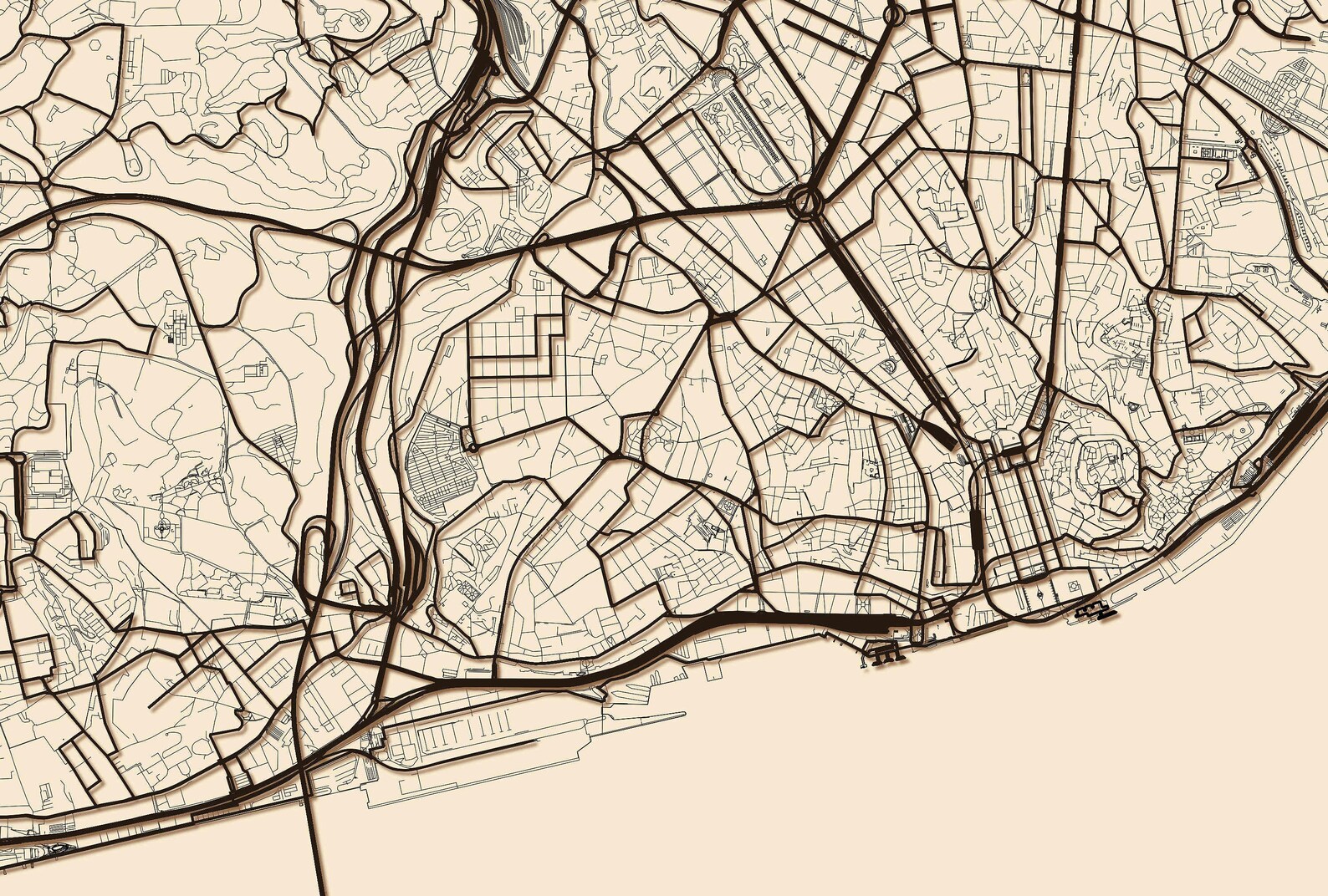 High Resolution Printable Map of Lisbon. Instant Download | Etsy