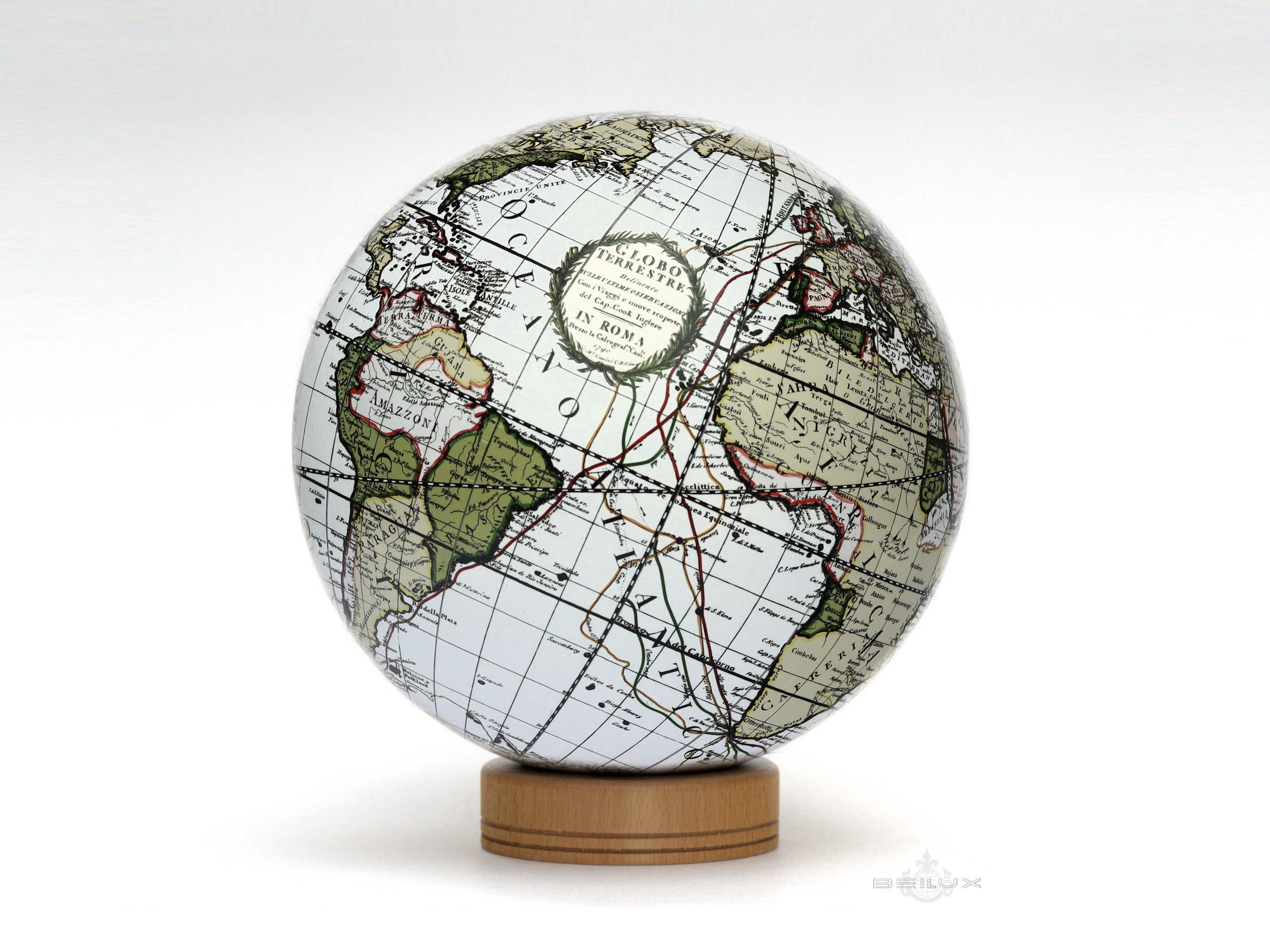Cassini Historical Design Globe - Handmade 6.3" Desktop World Globe