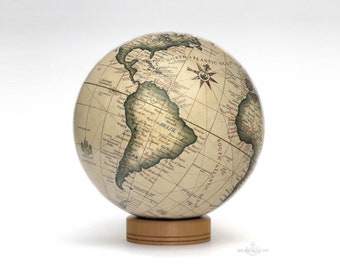 DISCOVERY - Desktop 6.3" Globe Diameter.  Original Design Handmade Globe.