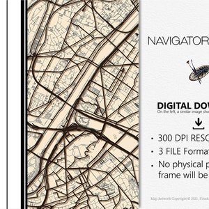 Hochauflösende druckbare Karte von Washington, DC. Sofort Download