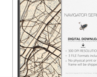 High Resolution Printable Map of Washington, DC.  Instant Download