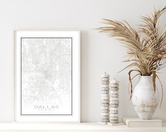 High Resolution Printable Map of Dallas.  Instant Download.