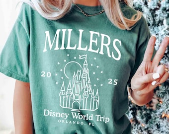Comfort Colors Custom Disney Family Trip Shirt, Walt Disney World Shirt, Disneyland Shirt, Personalized Disney Tee, Custom Family Shirt