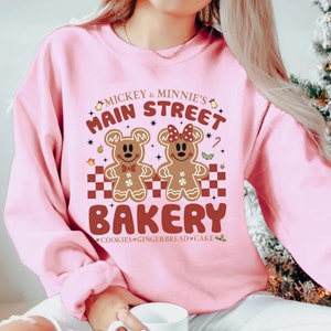 Mickey and Minnie Christmas Gingerbread Shirts, Main Street Bakery tee, Disney Christmas Gingerbread Shirts, Disney Couple Christmas shirt
