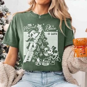 Retro Mickey and Minnie The Merriest Place On Earth Shirt, Disney Christmas Shirt, Very Merry Christmas Party Shirt, Christmas Gift for Kid