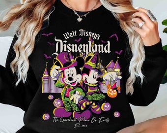 Mickey Minnie Disneyland Halloween 2024 Shirt, Walt Disney's Disneyland Shirt, Spookiest Place On Earth, Mickey Not So Scary Party 2024 Tee