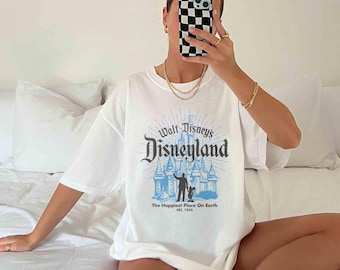 Retro Walt Disney's Disneyland Est.1955 Shirt, The Happiest Place On Earth Tee, Walt Disney and Mickey Mouse Shirt, Disney Family Trip Shirt