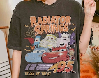 Retro Radiator Springs Cars Movie Halloween Shirt, Lightning McQueen Halloween Shirt, Disney Halloween Trip, Halloween Party, Halloween Gift