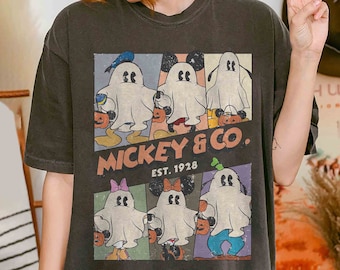 Retro Mickey & CO Est. 1928 Halloween Shirt, Disney Halloween Shirt, Mickey Ghost Shirt, Mickey's Not So Scary Halloween Party Shirt