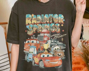 Retro Radiator Springs Cars Movie Shirt, Lightning McQueen Shirt, Cars Movie Disney Shirt, Disney Family Trip Shirt, Cars Movie Characters