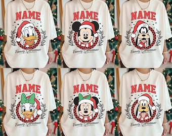 Custom Disney Christmas Characters Shirt, Disney Family Christmas Matching Shirt, WDW Merry Christmas Shirt, Personalized Christmas Shirt