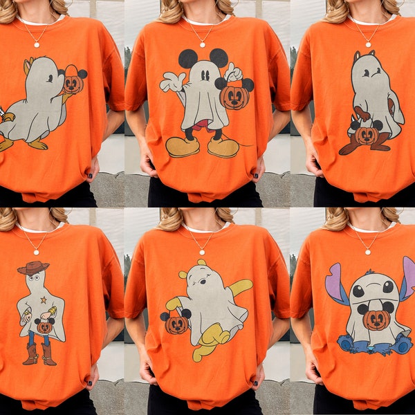 Customize Disney Characters Halloween Shirt, Mickey Ghost Shirt, Mickey's Not So Scary Halloween Party, Disney Halloween Trip Shirt