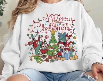 Retro Mickey & Friends Christmas Shirts, Mickey's Very Merry Christmas Party 2024, WDW Disneyland Holiday Family Christmas shirt,  Xmas gift