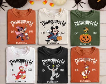 Vintage Disneyworld Halloween All Characters Shirts, Mickey's Not So Scary Halloween Party Tee, Disney Family Halloween Tee, Halloween Gift