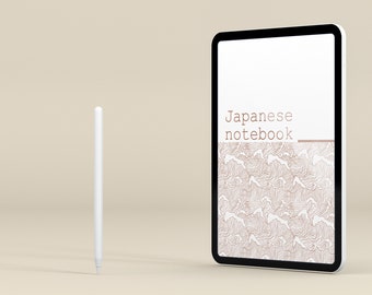 Beiges minimalistisches japanisches Notizbuch zum Lernen - Printable & Goodnotes-kompatibel