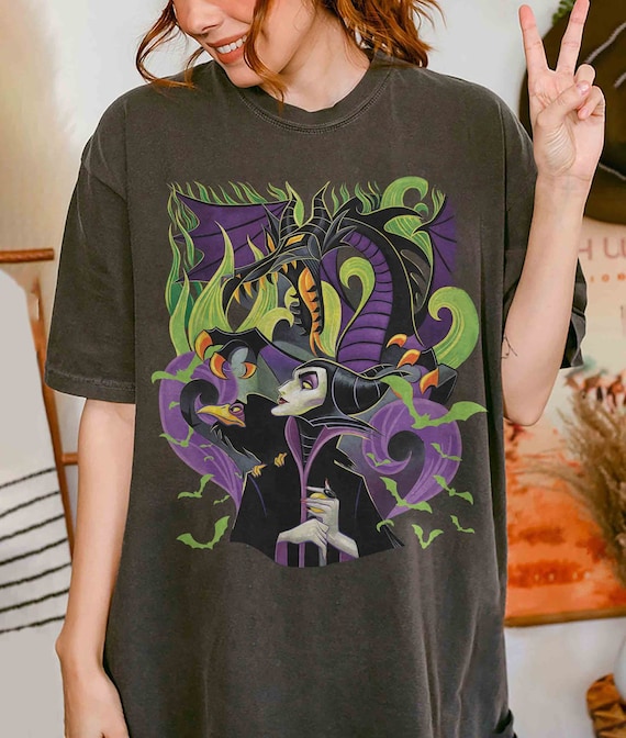 Retro Comfort Colors Maleficent Shirt, Halloween Villains T-Shirt, Maleficent Witch Sweatshirt, Disney Halloween 2024 Shirt, Halloween Gift