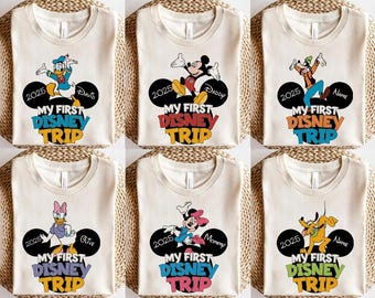Disney Family Vacation Matching 2025 Shirts, My First Disney Trip Shirts, Mickey and Friends Shirt, Disney Family Tee,  Disneyworld T-Shirt