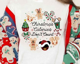 Christmas calories don't count shirt, Disney Christmas Shirt, Mickey and Minnie Christmas shirt, Christmas Party Shirt, Christmas Season tee
