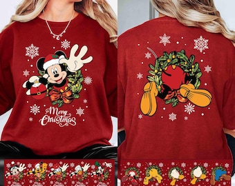 2 Sided Mickey and Friends Christmas Shirt, Disney Christmas Shirt, Christmas Family Shirt, Mickey Very Merry Christmas Tee, Christmas Gift