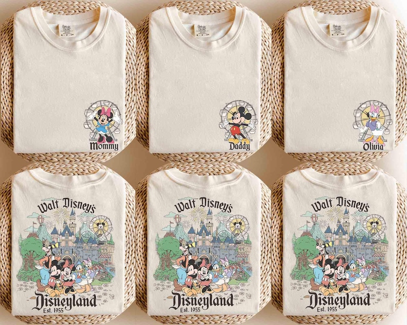 Custom Disneyland Est.1955 Shirt, Custom Name Disney Shirt, Mickey And Friends Tee, Family Disney Trip Shirt, Disney Matching Shirt image 1