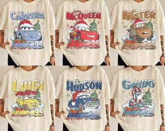 McQueen Cars and Friends Christmas Shirt, Disney Christmas Shirt, Christmas Family Shirt, Lightning McQueen Shirt, Disneyland Christmas Tee