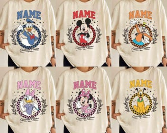 Custom Name Disney Characters Shirt, Personalized Disney Shirt, Disney Family Trip Shirt, Walt Disney World Shirt, Mickey and Friends Shirt