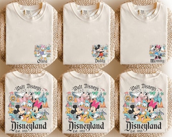 Custom Retro Walt Disney's Disneyland Shirt, Custom Name Disney Shirt, Mickey And Friends Tee, Family Disney Trip Shirt, Disney Matching Tee