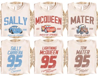 Retro Disney Cars Movie Characters Shirt, Lightning Mcqueen and Friends Shirt, Disney Family Trip Shirt, Radiator Springs Shirt