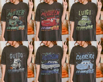 Retro Cars Movie Characters Halloween Shirt, Cars Movie Halloween Shirt, Disney Halloween Shirt, Halloween Party Shirt,Disney Halloween Trip
