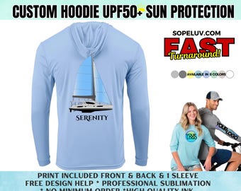 Custom Printed UPF 50+ Hooded Sun Shirt Performance Dri Fit