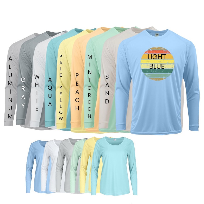Custom Printed Long Sleeve Shirt UPF50 SUN PROTECTION, Unisex Sun Shirt, Performance Shirt, Fishing Shirt, Company Shirt, Family Shirt Bild 4